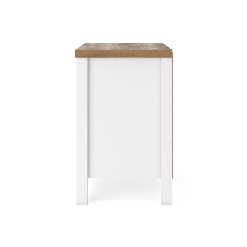 Kerisden - Two Drawer Night Stand - White / Brown