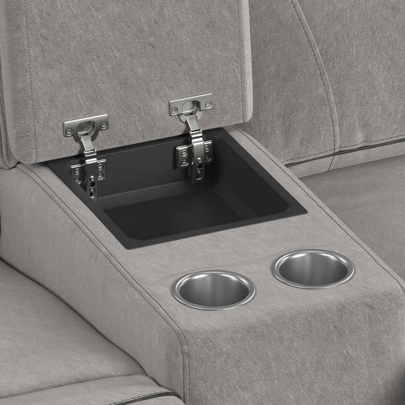 Jackpot - P1 Loveseat With Console - Explore Light Gray