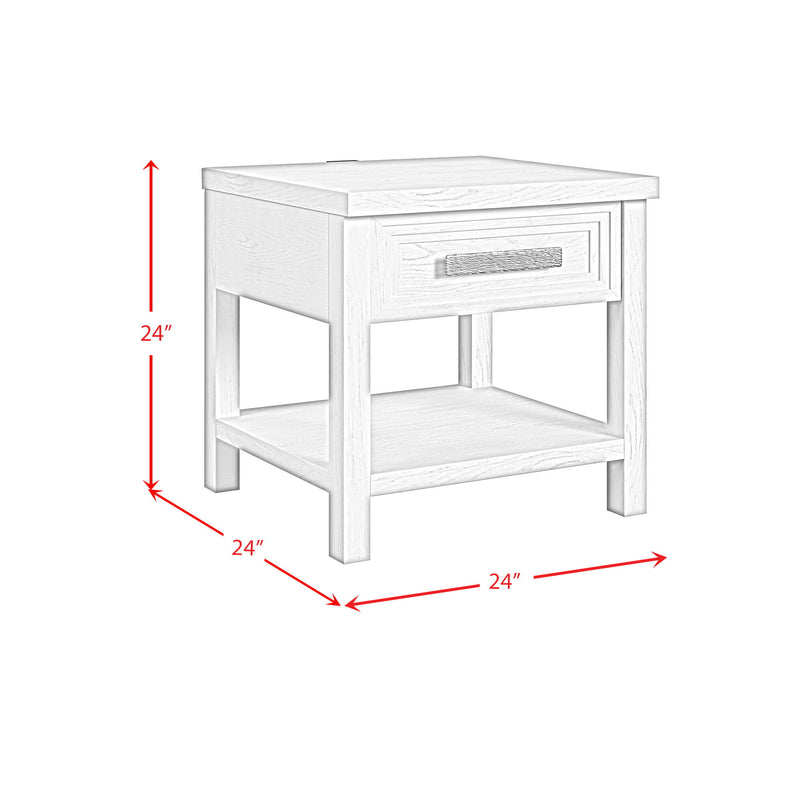Avalanche - End Table With USB - Antique White