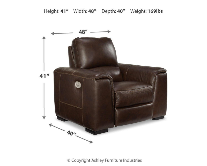 Alessandro - PWR Recliner/Adj Headrest - Walnut
