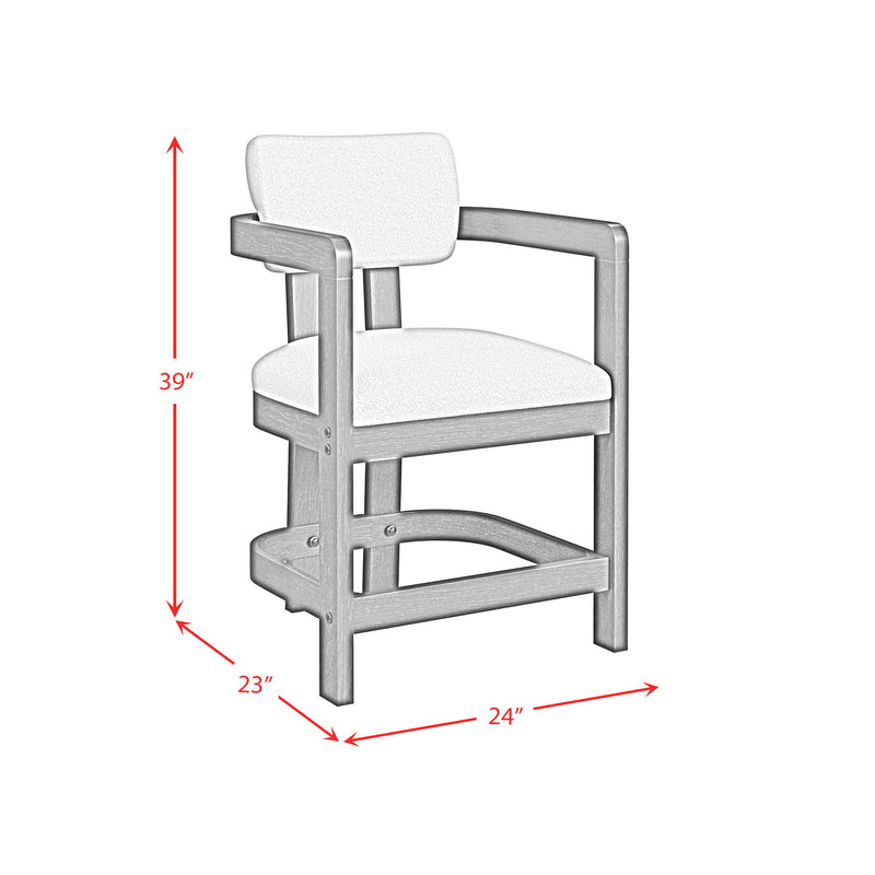 Portland - Arm Counter Stool (Set of 2) - Black / White