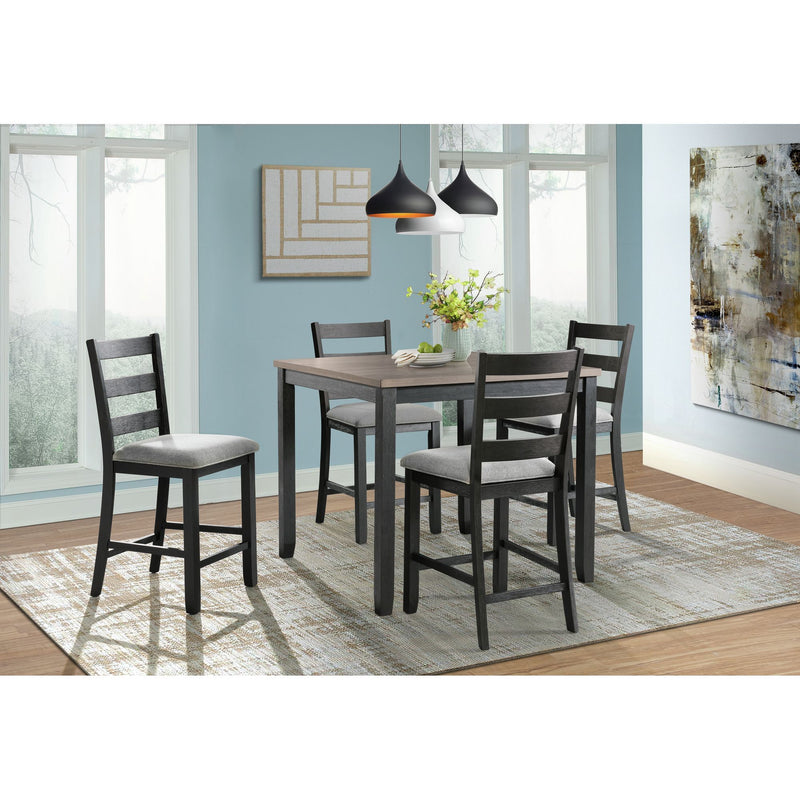 Martin - Dining Side Chair With Gray Fabric (Set of 2) - Black Finish