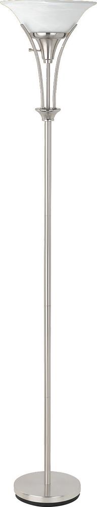 Archie Floor Lamp with Frosted Ribbed Shade Brushed Steel image