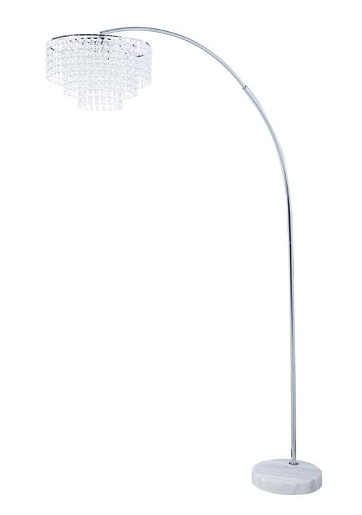 Shirley Marble Base Floor Lamp Chrome and Crystal image