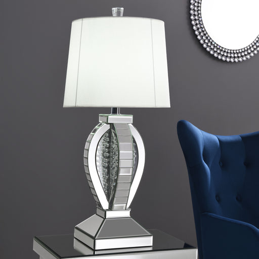 Klein Table Lamp with Drum Shade White and Mirror image