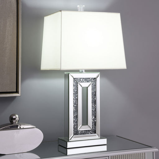 Ayelet Table Lamp with Square Shade White and Mirror image