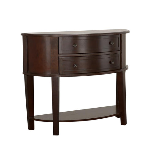 Diane 2-drawer Demilune Shape Console Table Cappuccino image