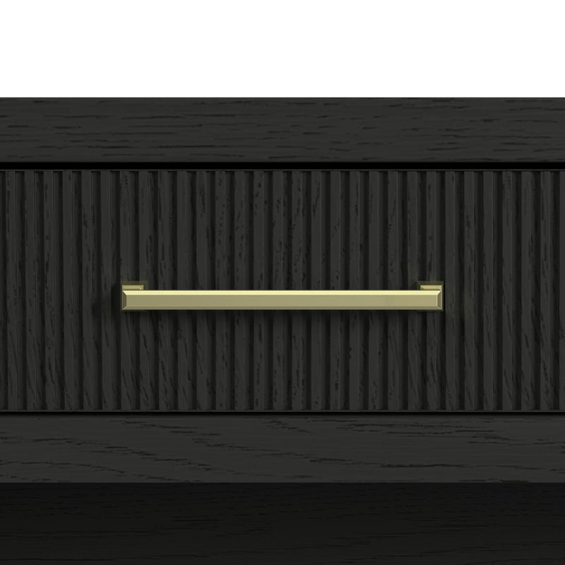 Ridgemont - Sofa Table With Bottom Shelf - Black With Grain
