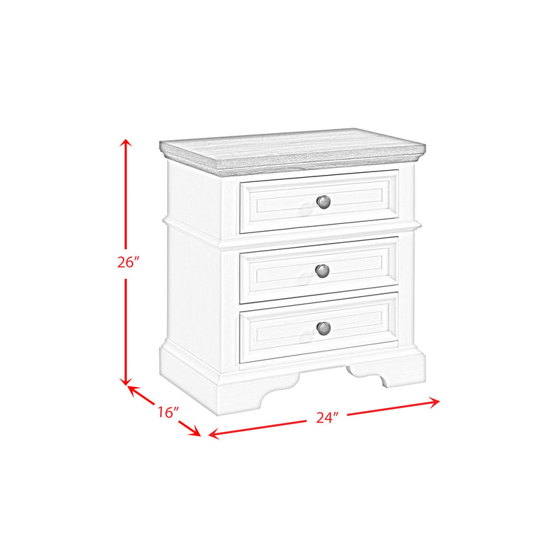 Eastwood - Youth 3-Drawer Nightstand - Brown And White