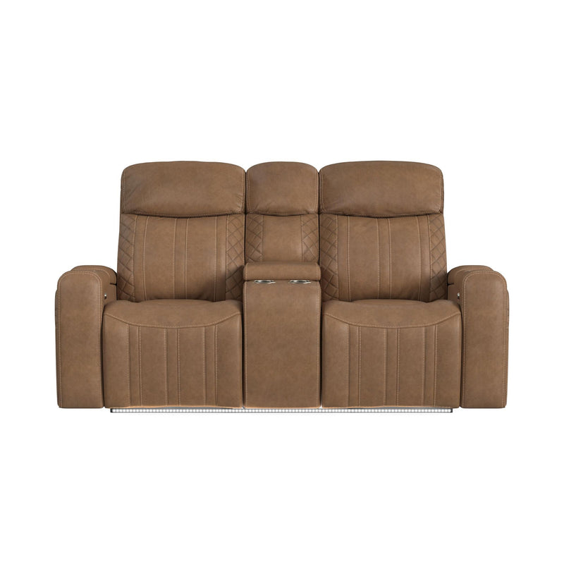 Side Kick - Loveseat With Console, Cupholders And White Led Light - Simba Saddle