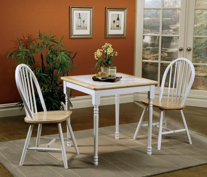 Country Two Tone Natural Wood Dining Chair