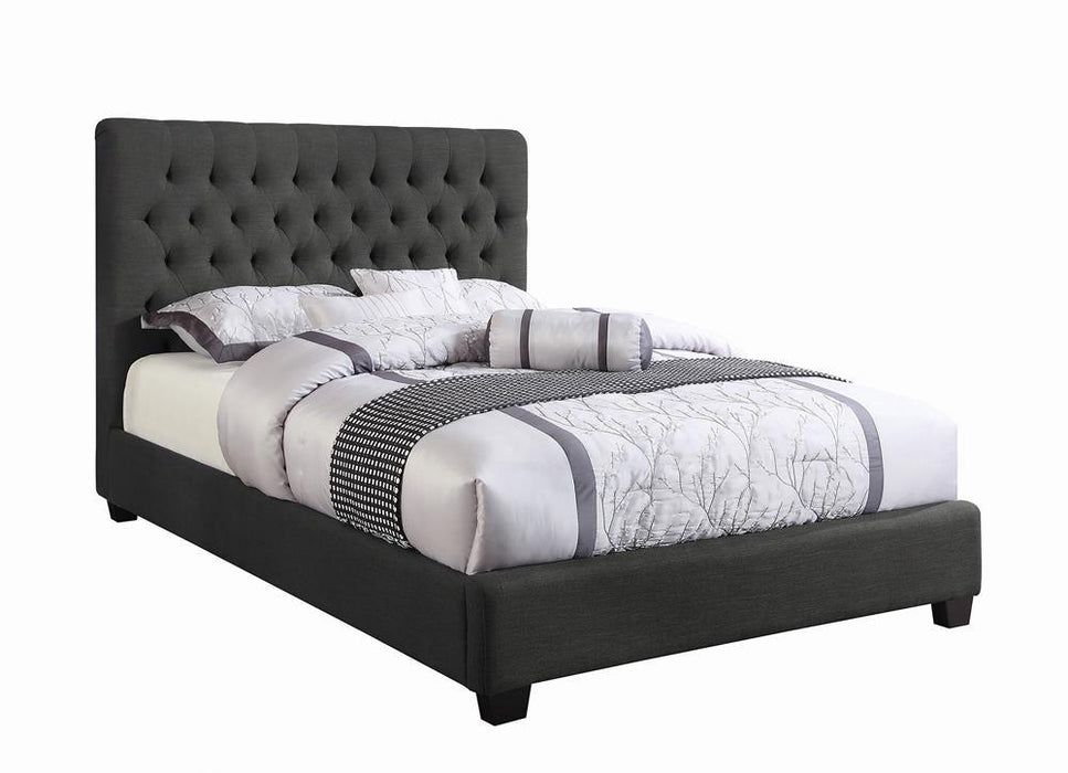 Chloe Tufted Upholstered Eastern King Bed Charcoal