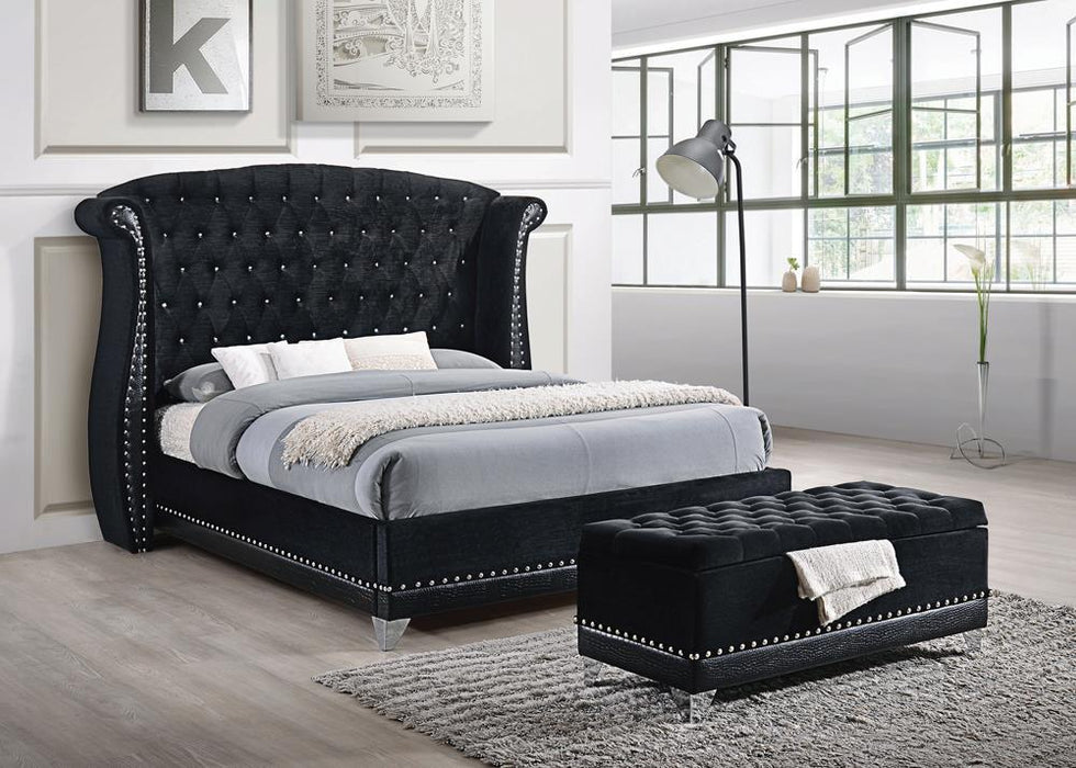 Barzini California King Tufted Upholstered Bed Black