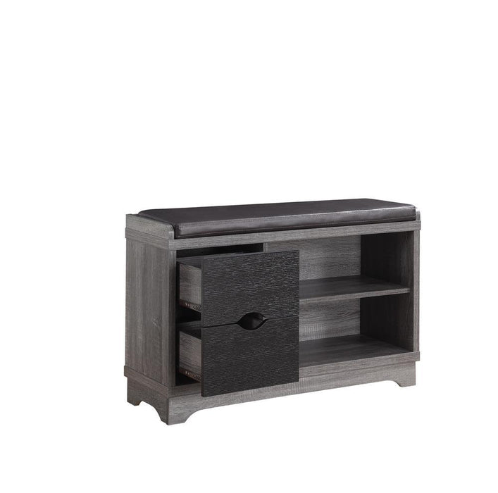 Aylin 2-drawer Storage Bench Medium Brown and Black