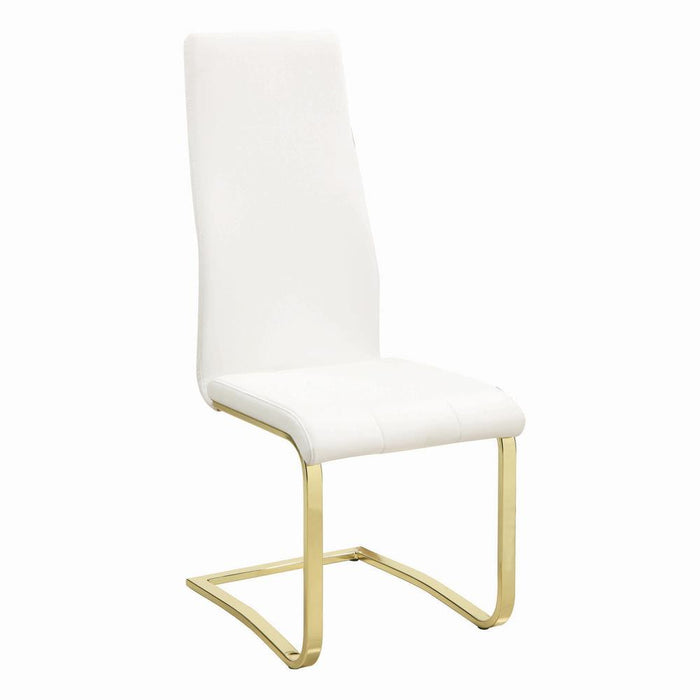 Chanel Modern White and Rustic Brass Side Chair