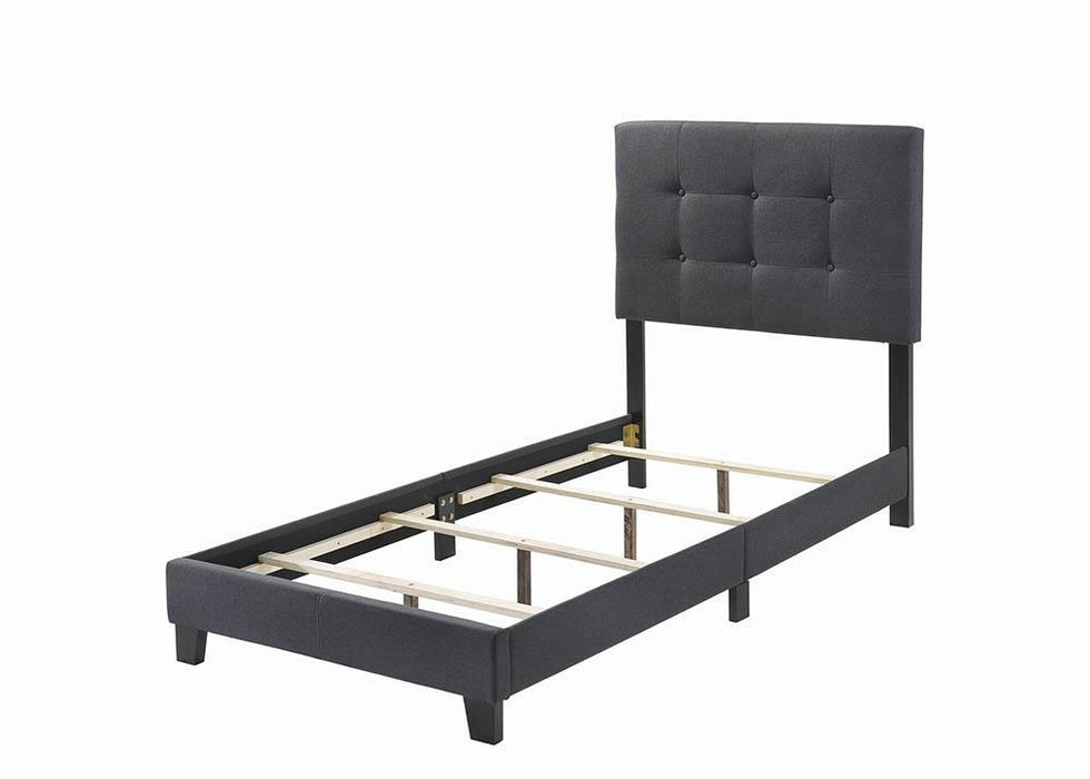 Mapes Tufted Upholstered Twin Bed Charcoal