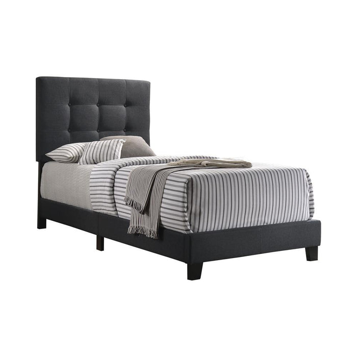 Mapes Tufted Upholstered Twin Bed Charcoal