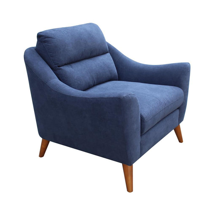 Gano Sloped Arm Upholstered Chair Navy Blue