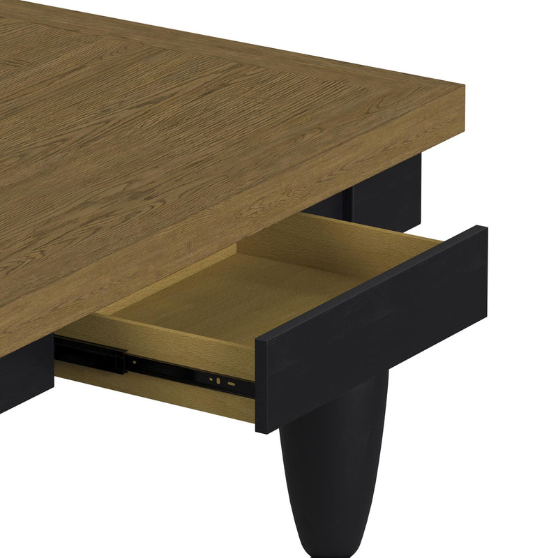 Heritage - Rectangular Dining Table With 18" Leaf - Oak Brown And Black