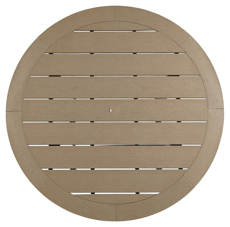 Fairen Trail - Round Bar Table w/Umb OPT - Black / Driftwood
