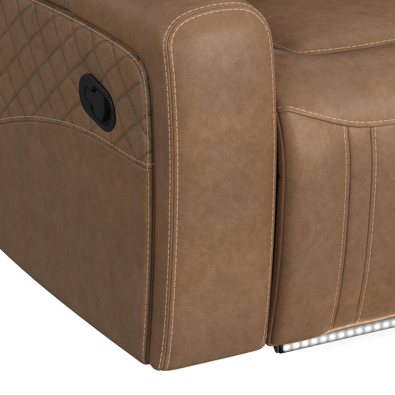 Side Kick - Recliner With Cupholders And White Led Light - Simba Saddle
