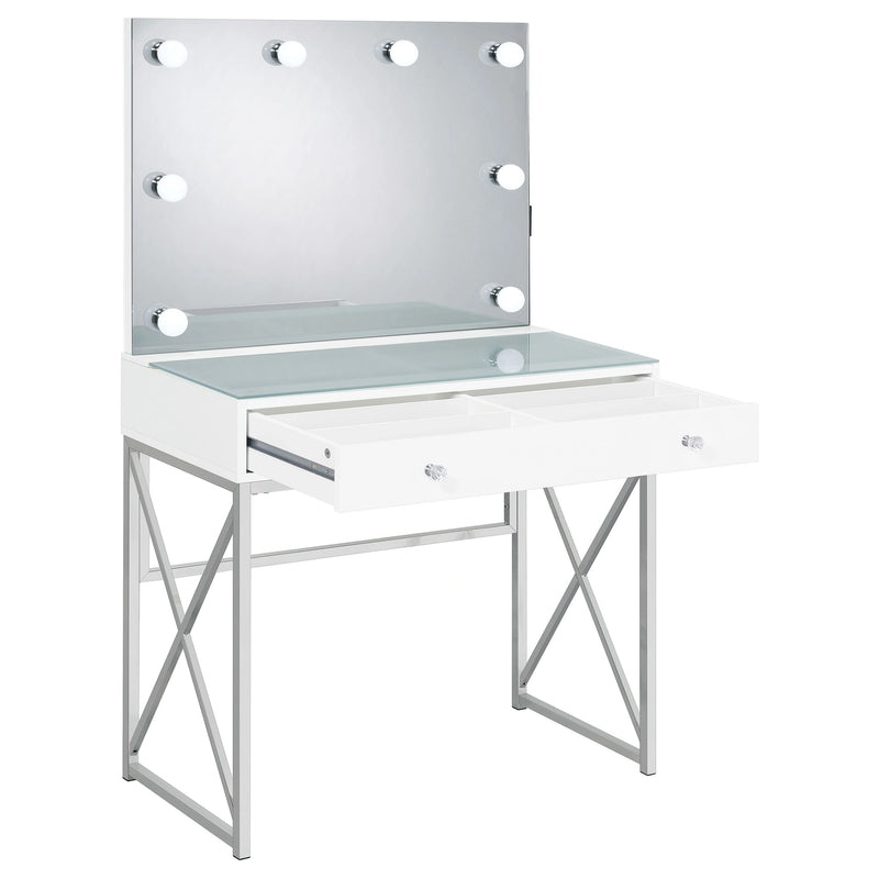 Eliza Makeup Vanity Table with LED Mirror and Stool