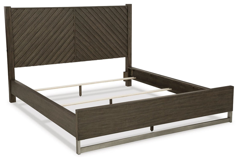 Arkenton - King Panel Bed - Grayish Brown