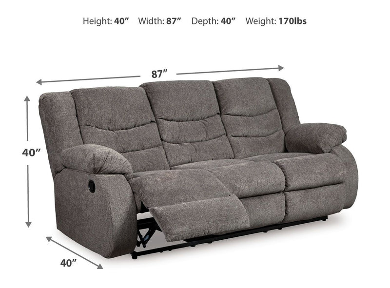 Tulen - Reclining Sofa - Gray