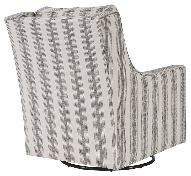 Kambria - Swivel Glider Accent Chair - Ivory / Black
