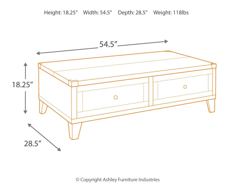 Todoe - Lift Top Cocktail Table - Dark Gray