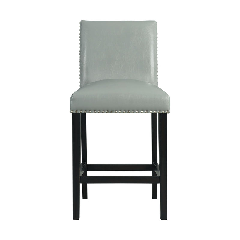 Francesca - Square 5 Piece Counter Height Dining Set, Table & Four PU Chairs - Gray / Marble