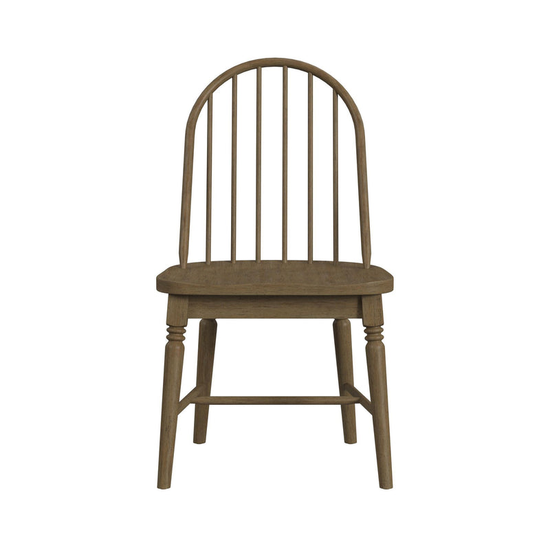 Heritage - 5 Piece Standard Height Dining Set (Round Table And Four Oak Brown Chairs) - Oak Brown And Black