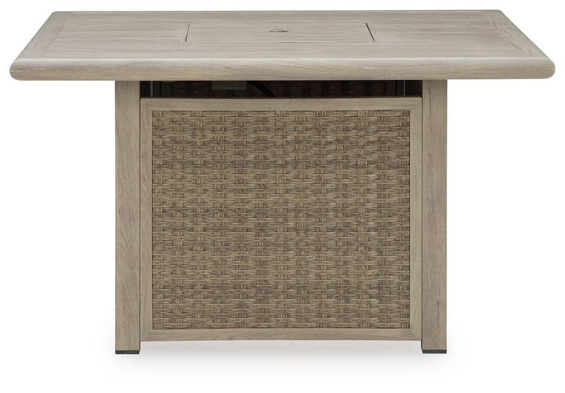 Cliff Trails - Square Fire Pit Table - Beige