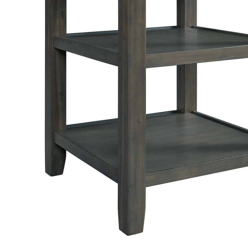 Amherst - Counter Table With Wood Leg - Gray Finish