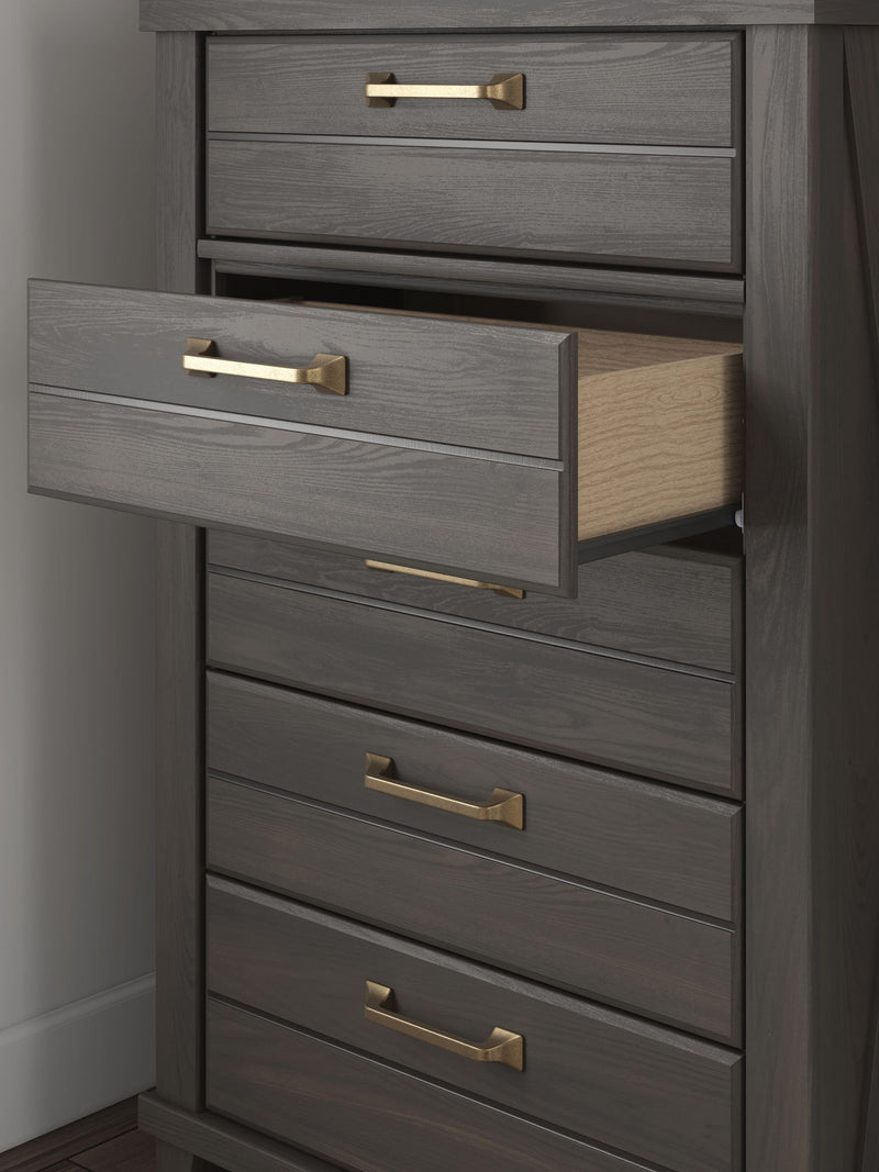 Vonitta Bay - Five Drawer Chest - Dark Brown