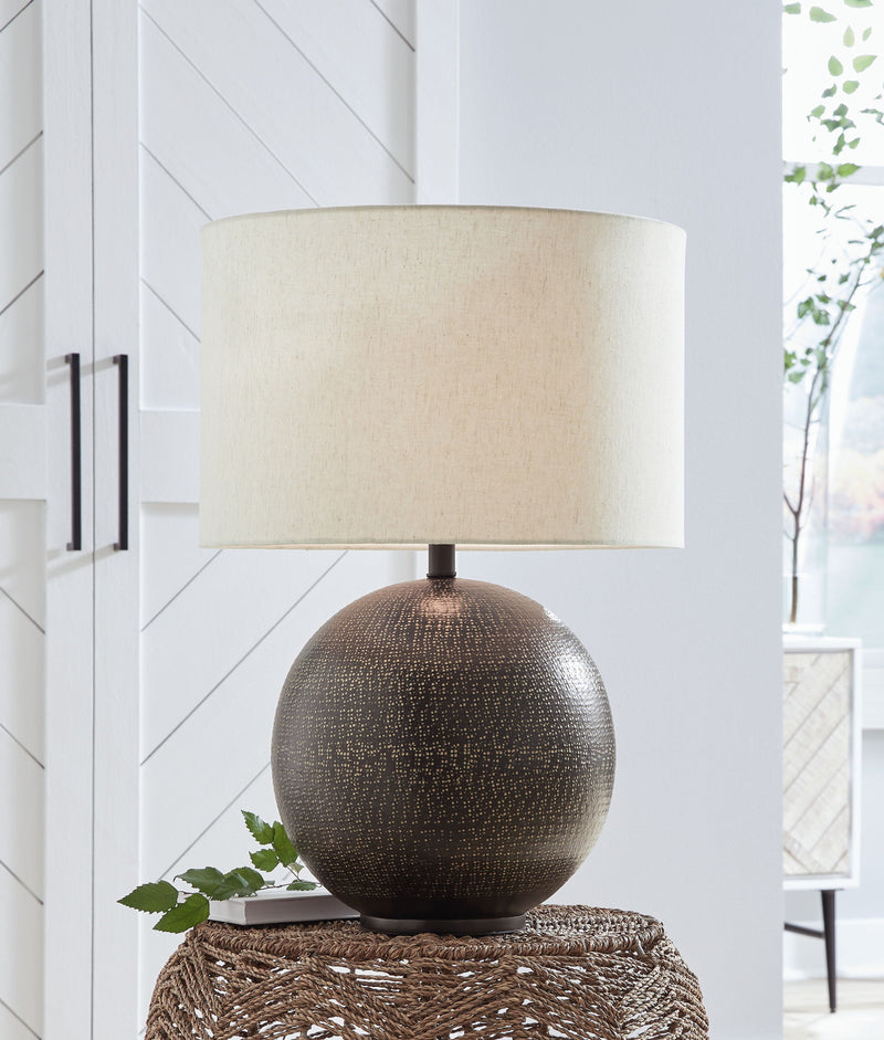 Hambell - Metal Table Lamp - Black / Gold Finish