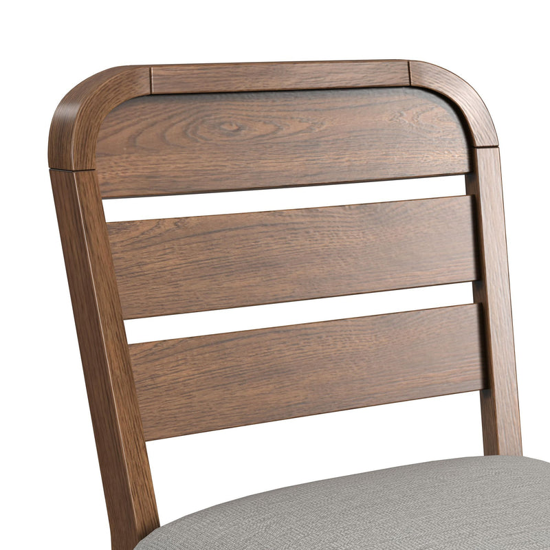 Glinda - Fabric Counter Chair (Set of 2) - Brown / Light Gray