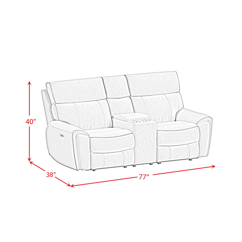 Jackpot - P1 Loveseat With Console - Explore Light Gray