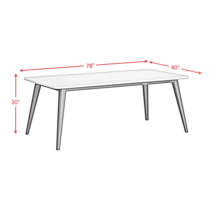 Marlene - Dining Table With White Faux Marble Top - White