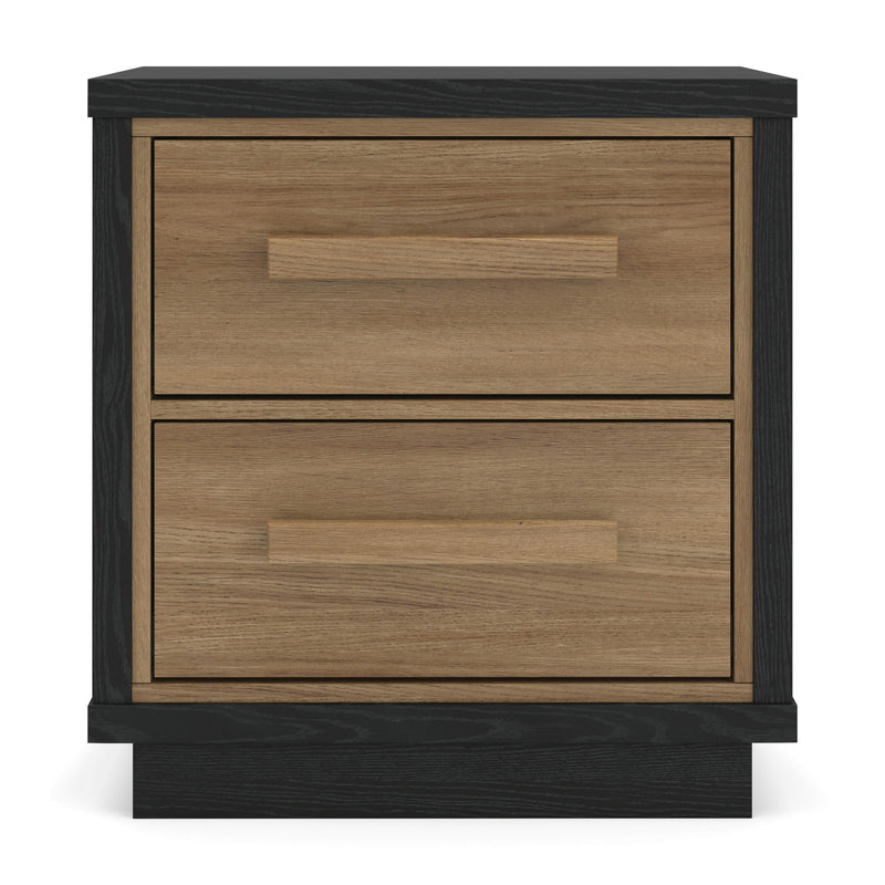 Kozmour - Two Drawer Night Stand - Black / Brown
