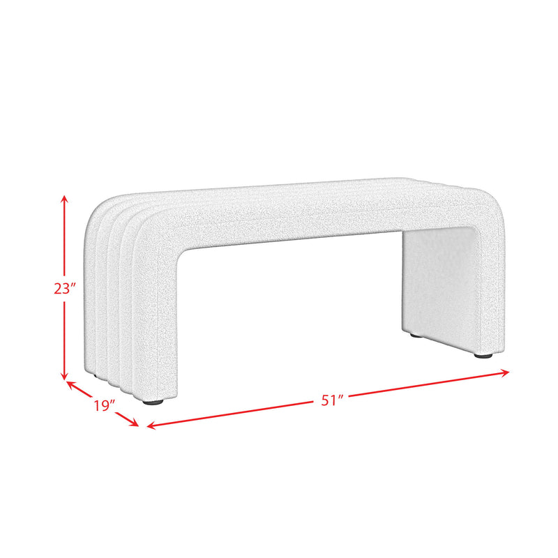 Seqouia - Bench With 2 Stools - Cream