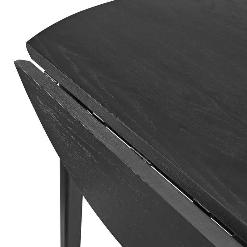 Garcia - 3 Piece Dining Set (Round Drop Leaf Table And 2 Chairs) - Black