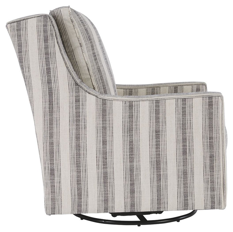 Kambria - Swivel Glider Accent Chair - Ivory / Black