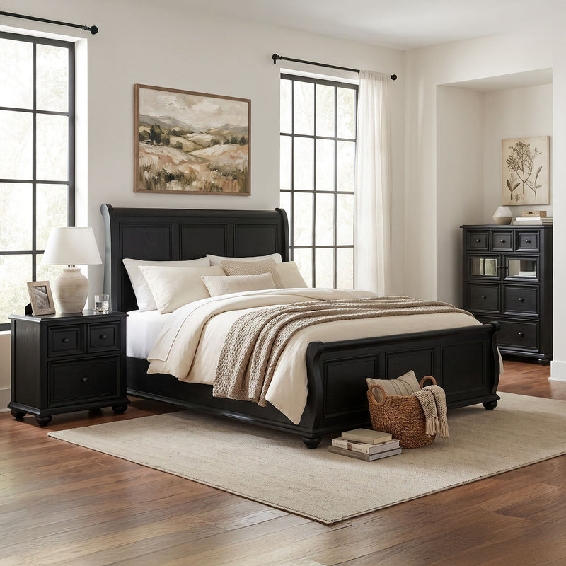 Heritage - Sleigh Bedroom Set - Black