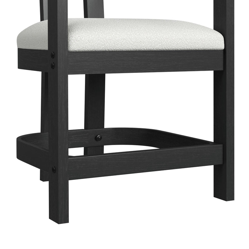 Portland - Arm Counter Stool (Set of 2) - Black / White