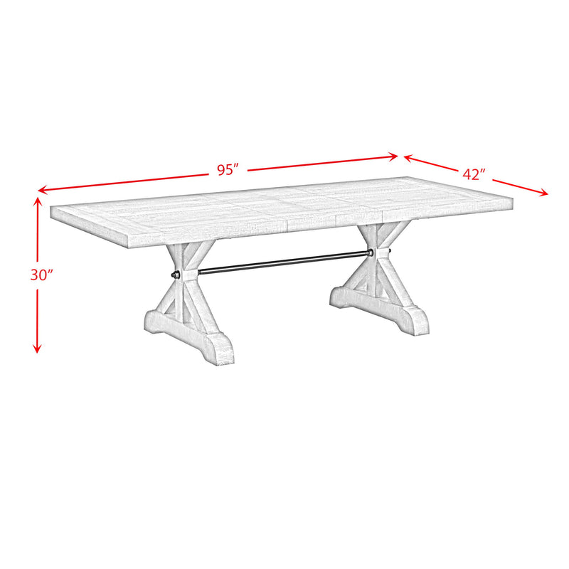 Yellowstone - Dining Table With 2X12" Leaves - Gray