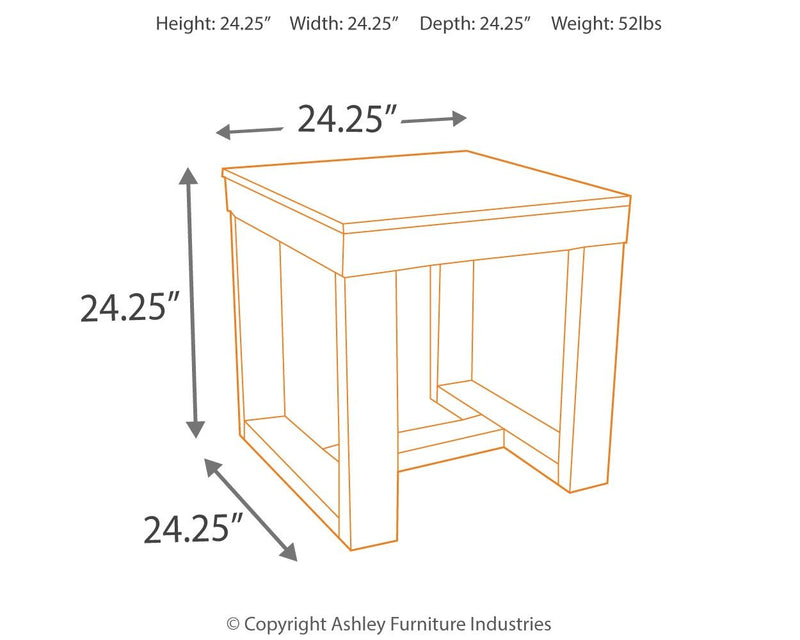 Watson - Square End Table - Dark Brown