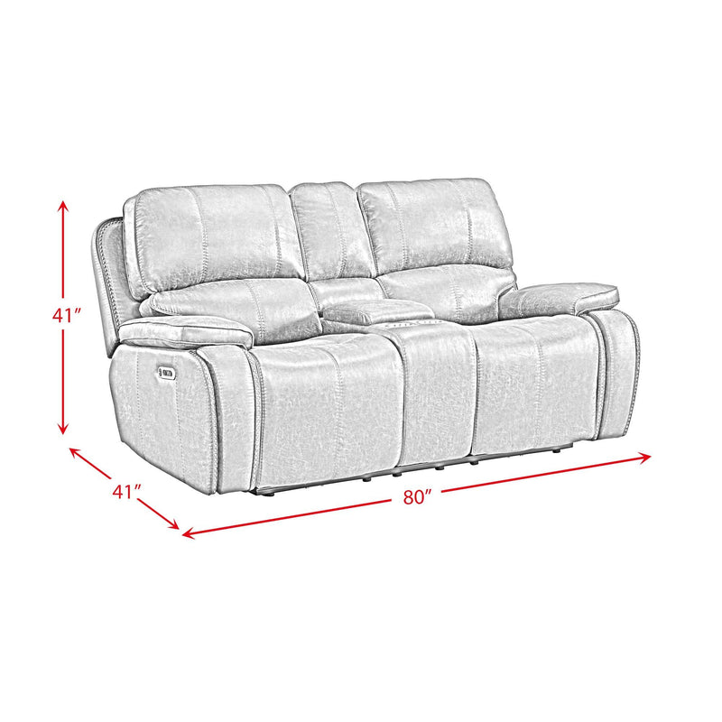 Atlantis - Power Motion Loveseat With Power Motion Head Recliner & Console - Heritage Brown