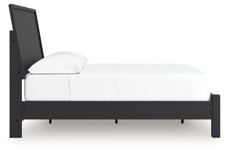 Danziar - Full Panel Bed With Low Footboard - Black