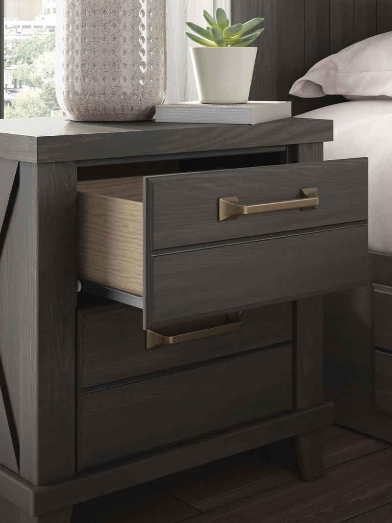 Vonitta Bay - Two Drawer Night Stand - Dark Brown